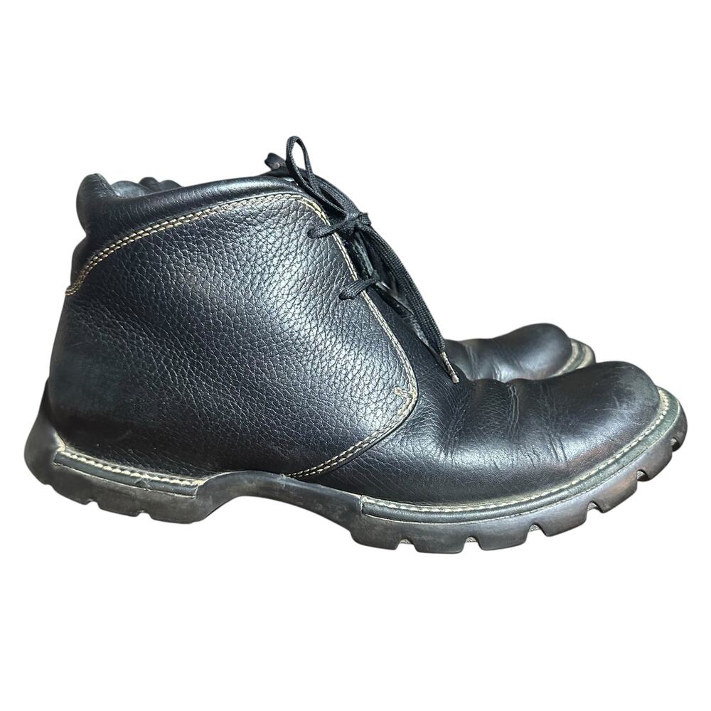 Cole Haan Black Leather Lace Up Booties - Size 8